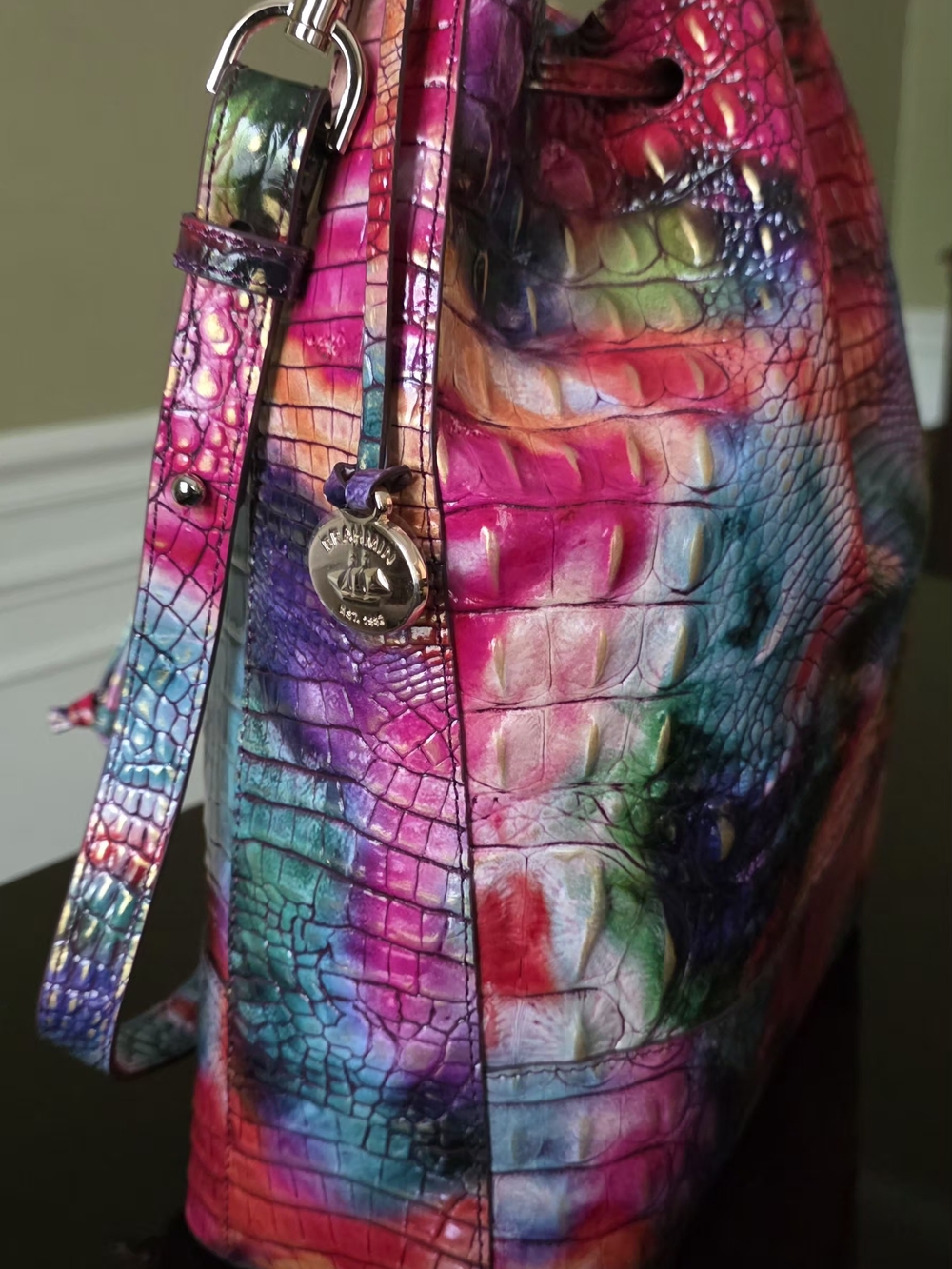 Brahmin Marlowe Bucket Bag In Fallstruck Melborne - Picture 8 of 14